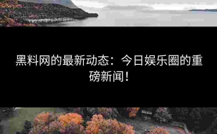 黑料网的最新动态:今日娱乐圈的重磅新闻!