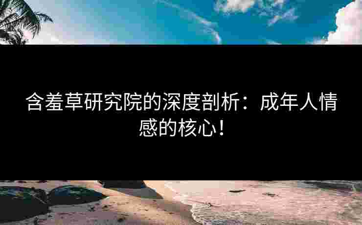 含羞草研究院的深度剖析：成年人情感的核心！